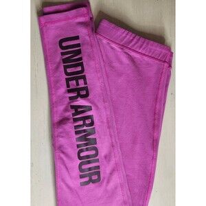 Under Armour Womens Pink Athletic Capris Leggings Charged Cotton Size M
